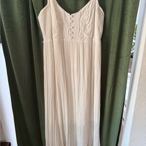 Motherhood Cream Lace Button Dress